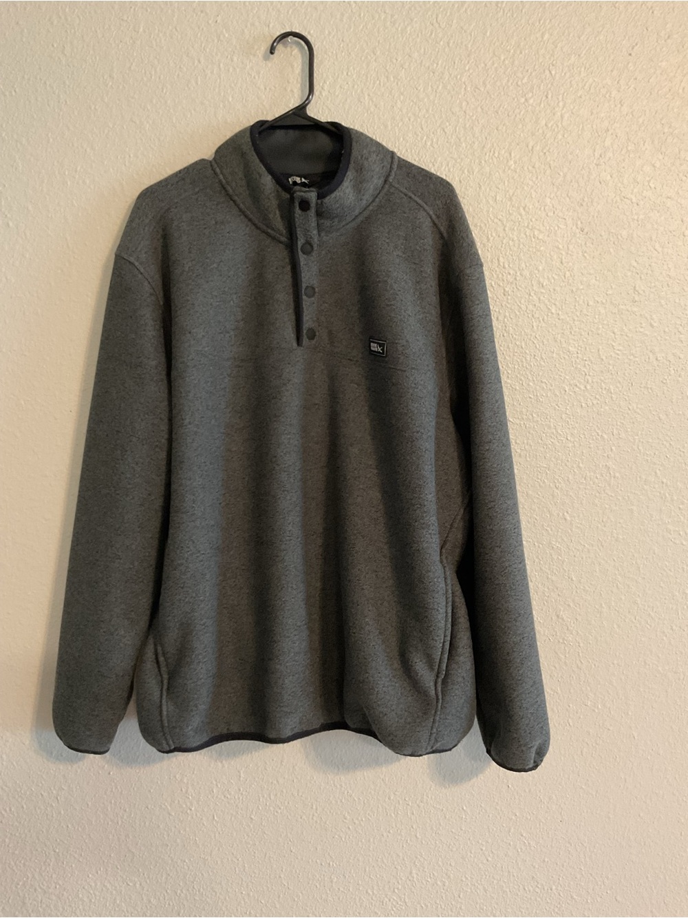 Eddie Bauer Men's Gray Quarter-Snap Fleece Pullover